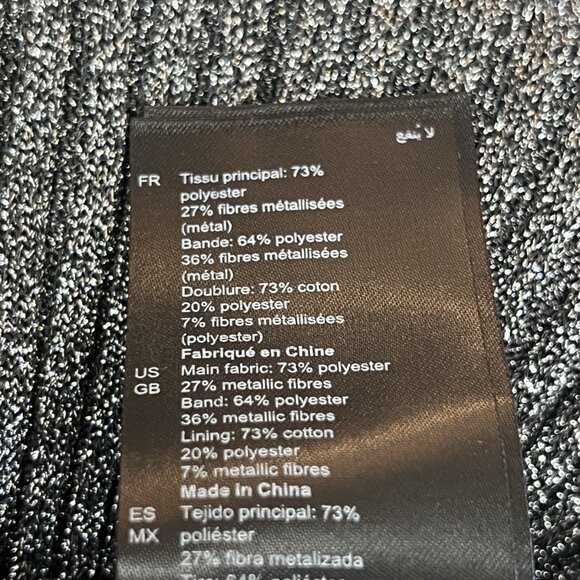 Sandro Paris Metallic Striped Midi Skirt Size 1 US Size SMALL Gray Silver - Picture 5 of 7